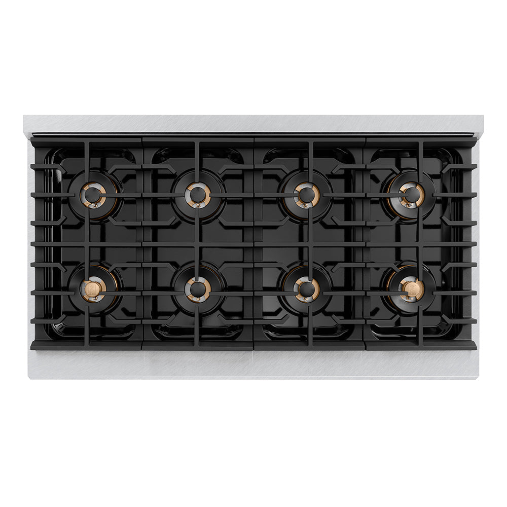 ZLINE 48" Paramount Gas Rangetop with 8 Burner DuoPro™ Cooktop in Satin Stainless Steel, PSRTS-48