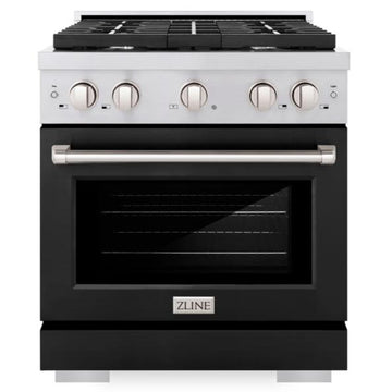 ZLINE Paramount 30 in. Gas Range with Convection Oven, 4.2 cu. ft., Stainless Steel with Black Matte Door (SGR-BLM-30)