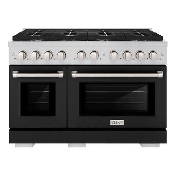 ZLINE Paramount 48 in. 6.7 cu. ft. Gas Range with Convection Oven, Stainless Steel with White Matte Doors (SGR-BLM-48)