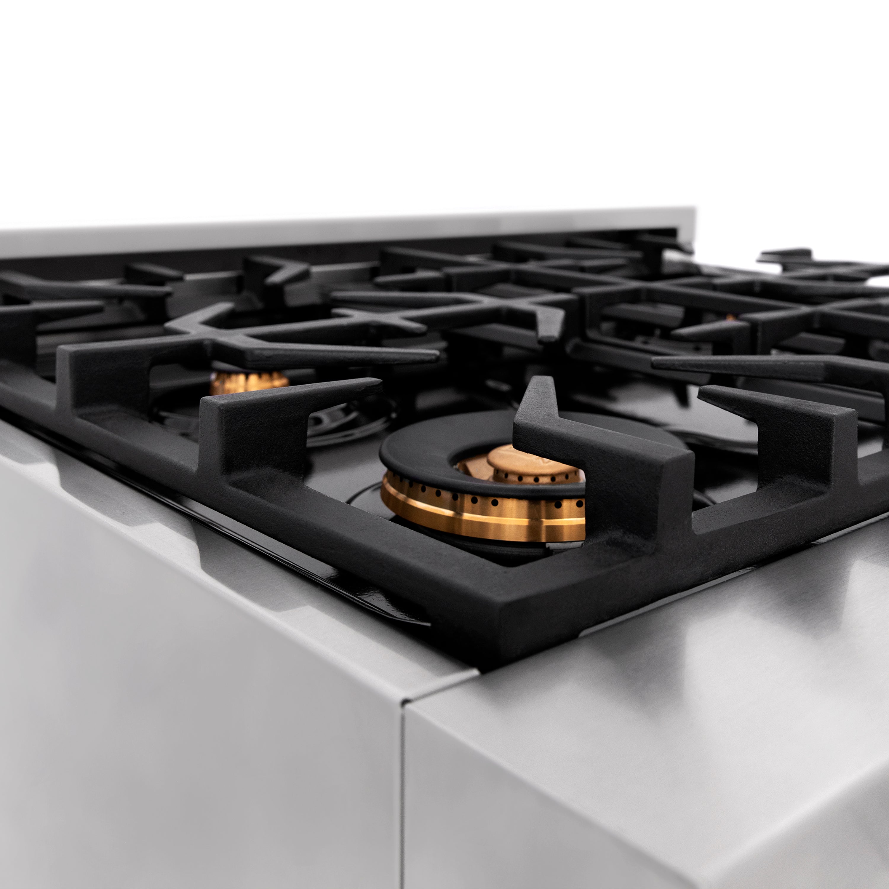 ZLINE 30 in. Dual Fuel Range with Gas Cooktop, Electric Convection Oven, Brass Burners, Griddle, 4.0 cu. ft., Stainless Steel (RA-BR-GR-30)
