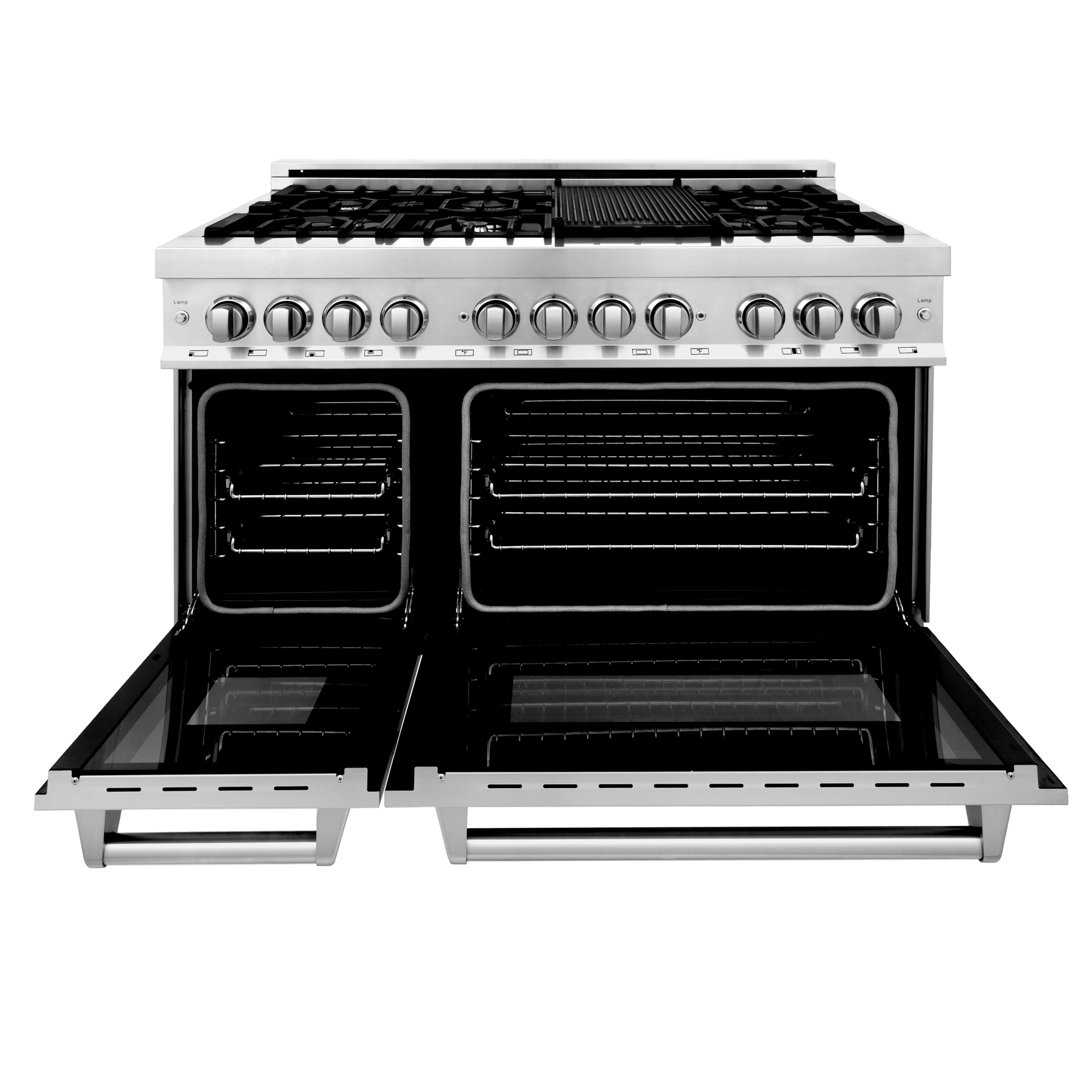 ZLINE 48-Inch Dual Fuel Range with Gas Cooktop, Electric Oven, Griddle, 6.0 cu. ft., Stainless Steel, Model RA-GR-48