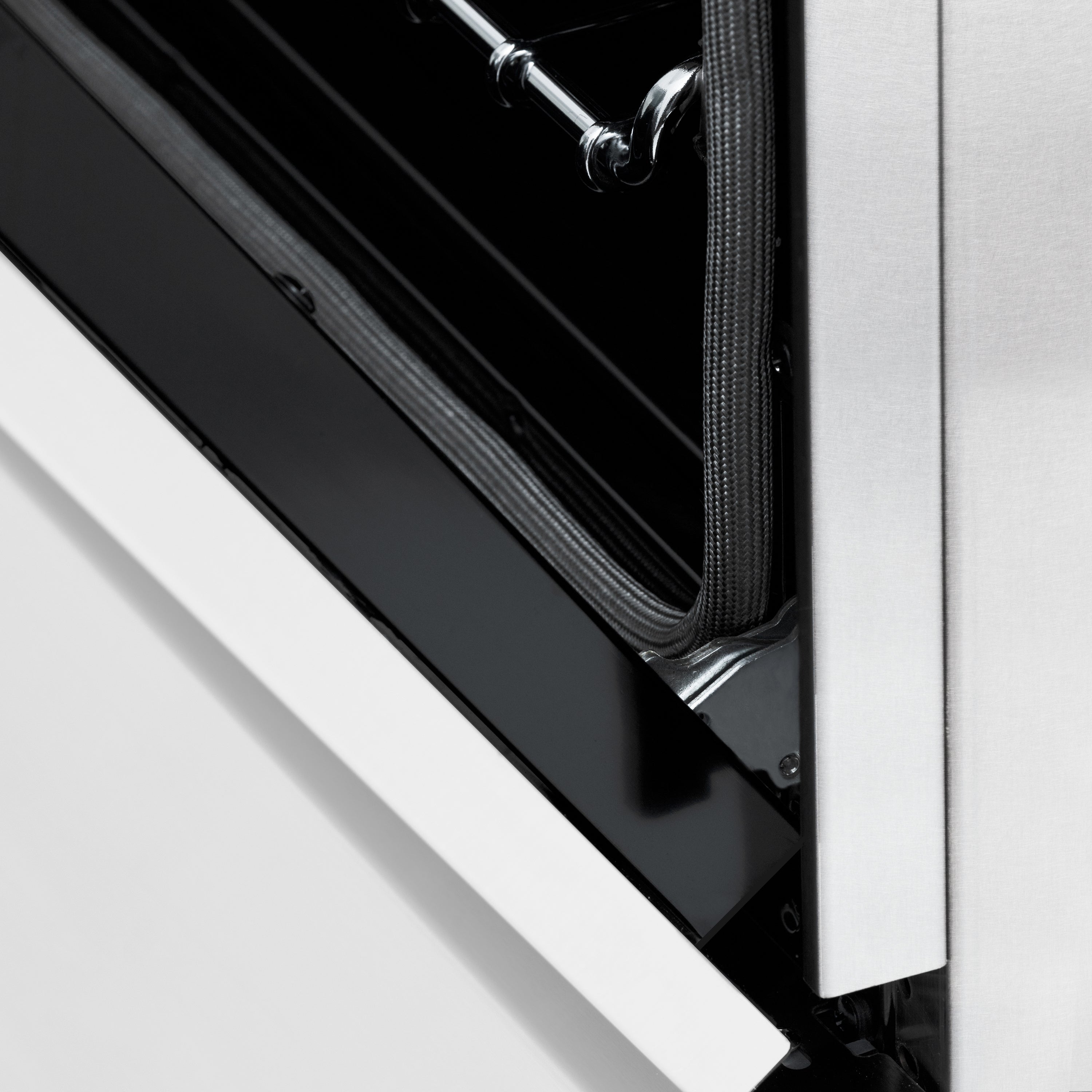 ZLINE Autograph Edition 36 in. 4.6 cu. ft. Legacy Dual Fuel Range with 6 Sealed Gas Burners and Electric Convection Oven in Satin Stainless Steel with White Matte Door and Champagne Bronze Accents (RASZ-WM-36-CB)