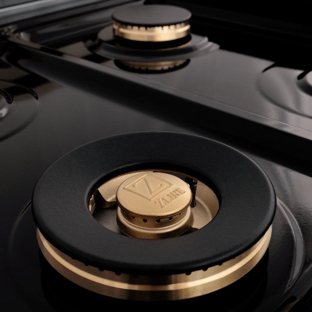 ZLINE Autograph Edition 48 in. Dual Fuel Range, 6.0 cu. ft. Oven, Stainless Steel with Champagne Bronze Accents (Model RAZ-48-CB)