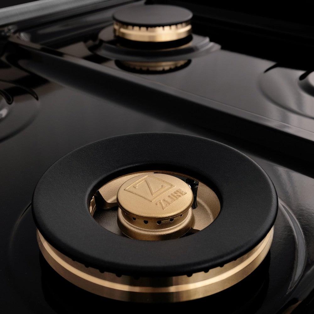 ZLINE Autograph Edition 60 in. Dual Fuel Range 7.4 cu. ft. Gas Cooktop & Electric Convection Oven with White Matte Door and Champagne Bronze Accents (RAZ-WM-60-CB)