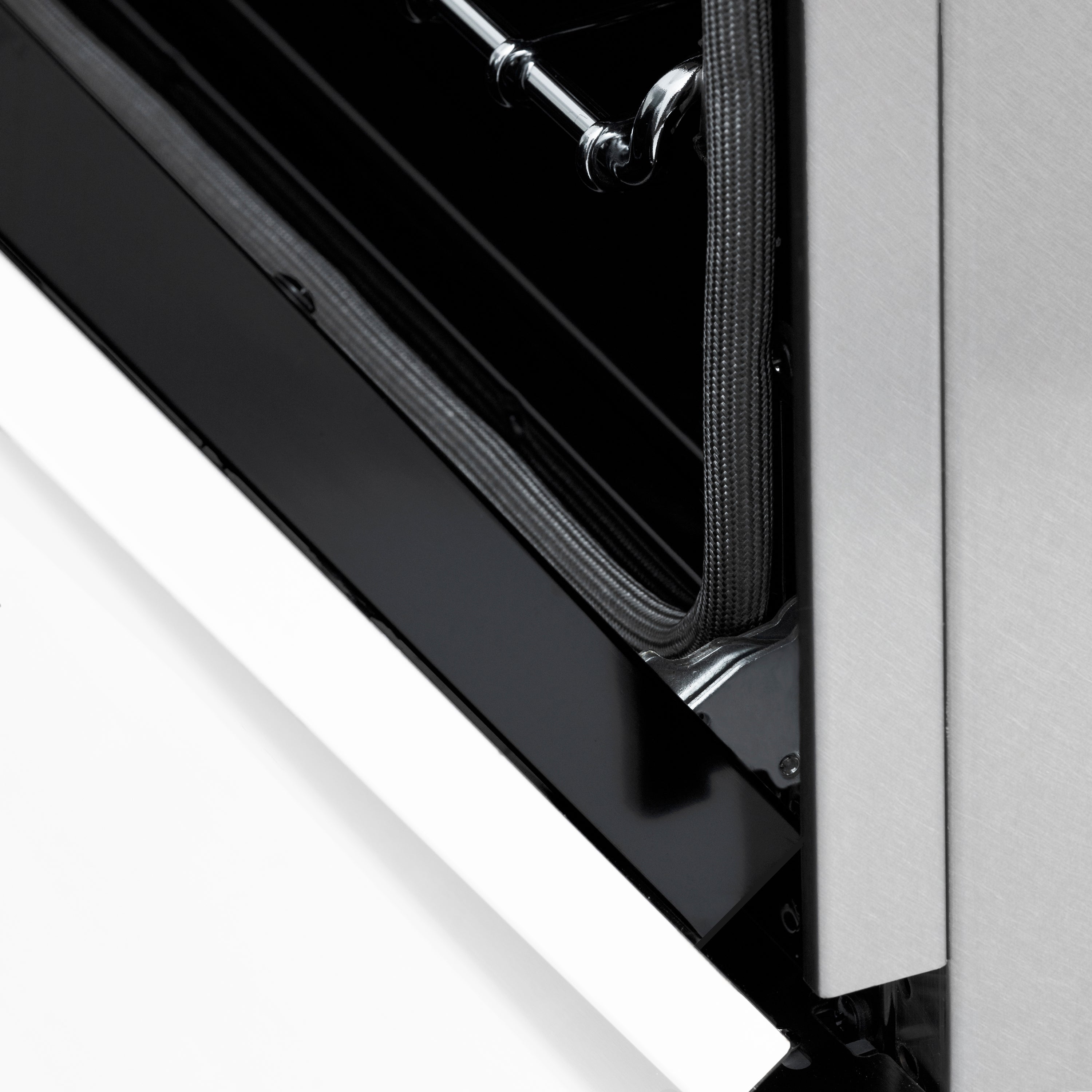 ZLINE Autograph 60 in. Legacy Dual Fuel Range with 9 Gas Burners and Double Electric Convection Ovens, 7.4 cu. ft., Satin Stainless Steel with White Matte Doors and Matte Black Accents (RASZ-WM-60-MB)