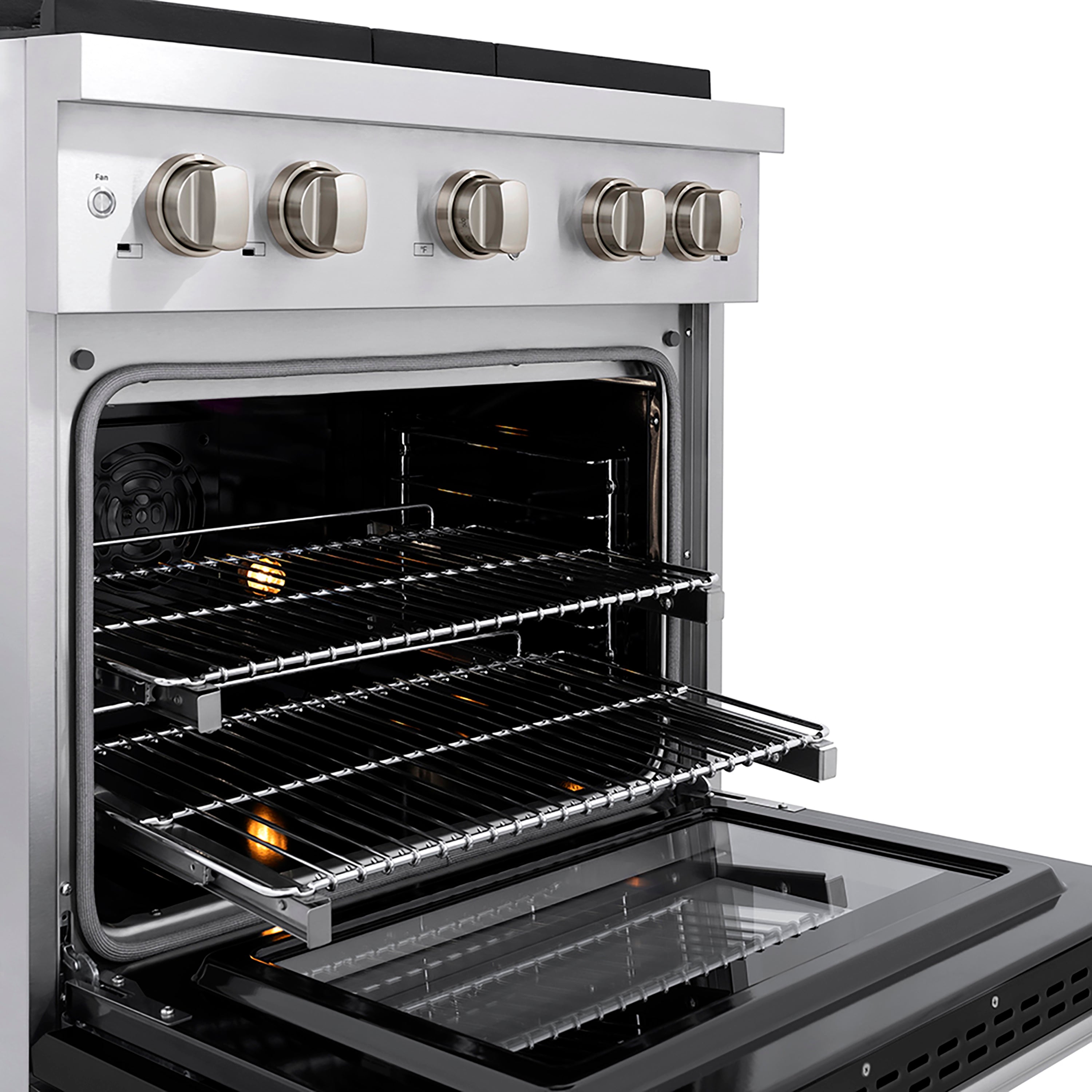 ZLINE 30 in. Dual Fuel Range 4.2 cu. ft. with 4 Burner DuoPro™ Cooktop, Electric Convection Oven & Black Matte Door (PSDR-BLM-30)