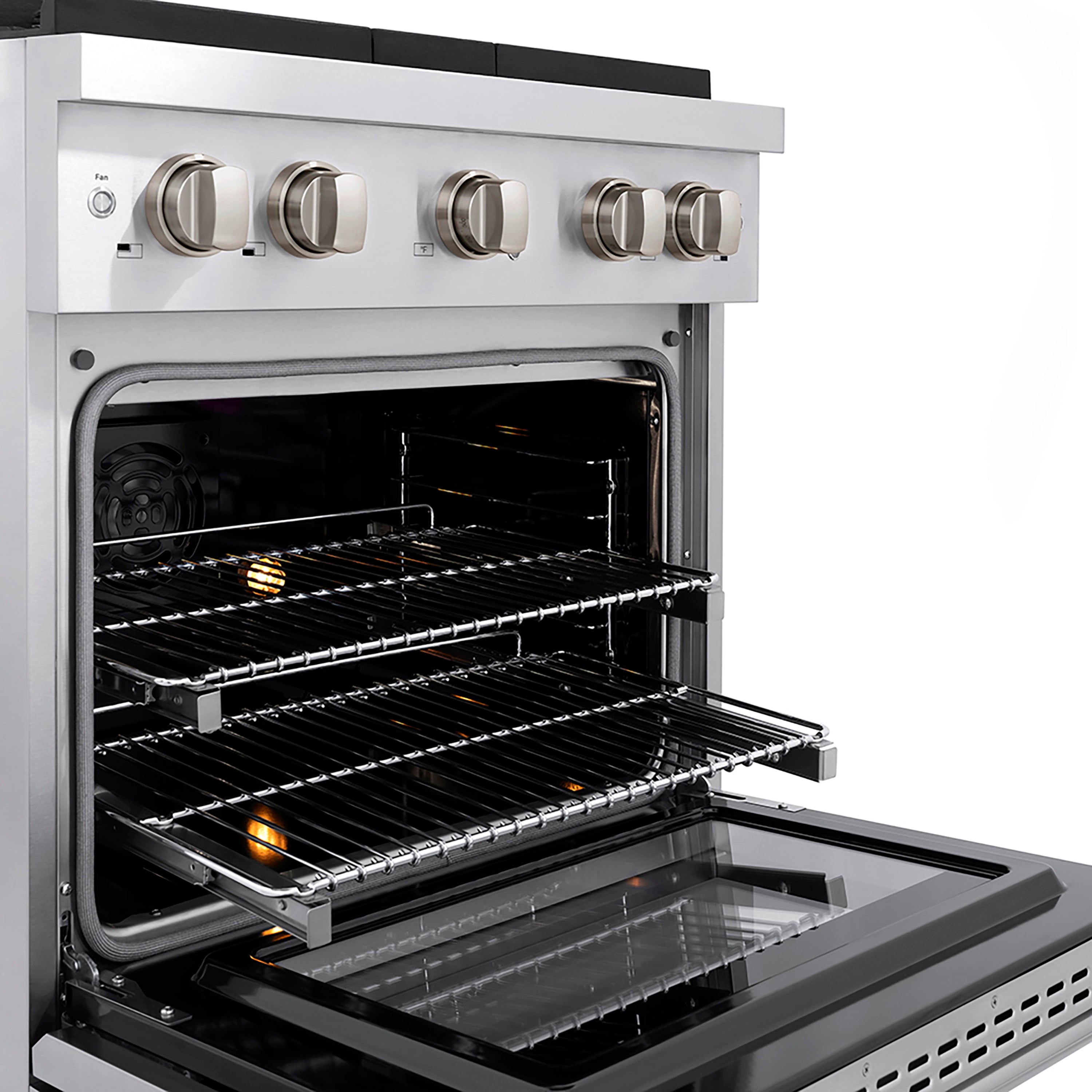 ZLINE 30 in. Dual Fuel Range 4.2 cu. ft. with 4 Burner DuoPro™ Cooktop & Electric Convection Oven, Stainless Steel (PSDR30)