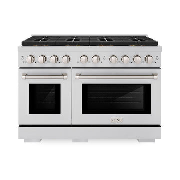 ZLINE 48 in. Dual Fuel Range 6.7 cu. ft. with 8 Burner DuoPro™ Cooktop and Dual Ovens – Stainless Steel (PSDR48)