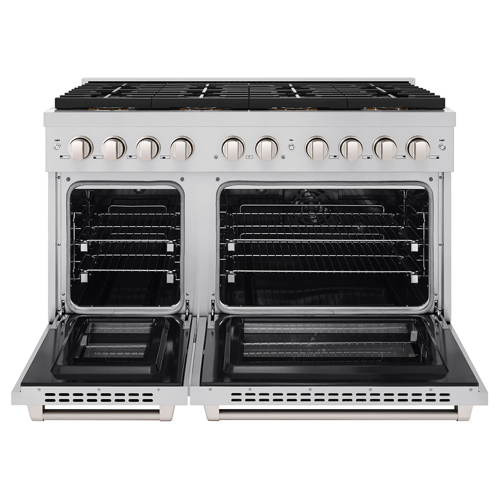ZLINE 48 in. Dual Fuel Range 6.7 cu. ft. with 8 Burner DuoPro™ Cooktop and Dual Ovens – Stainless Steel (PSDR48)