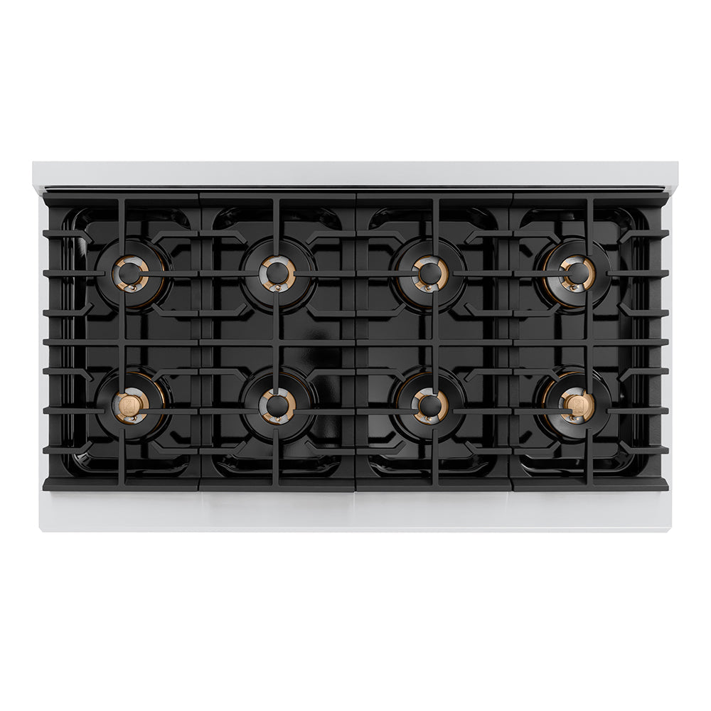 ZLINE 48 in. Dual Fuel Range 6.7 cu. ft. with 8 Burner DuoPro™ Cooktop, Dual Ovens, Stainless Steel with Matte Black Accents (PSDRZ-48-MB)