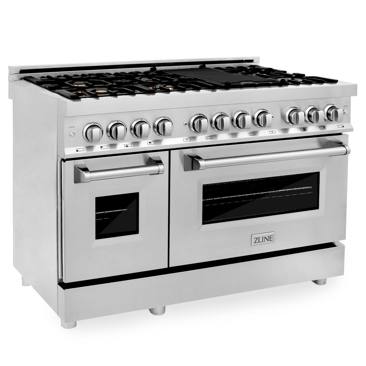 ZLINE 48-Inch Professional Gas Range with Electric Oven, Stainless Steel, Brass Burners (RA-BR-48)