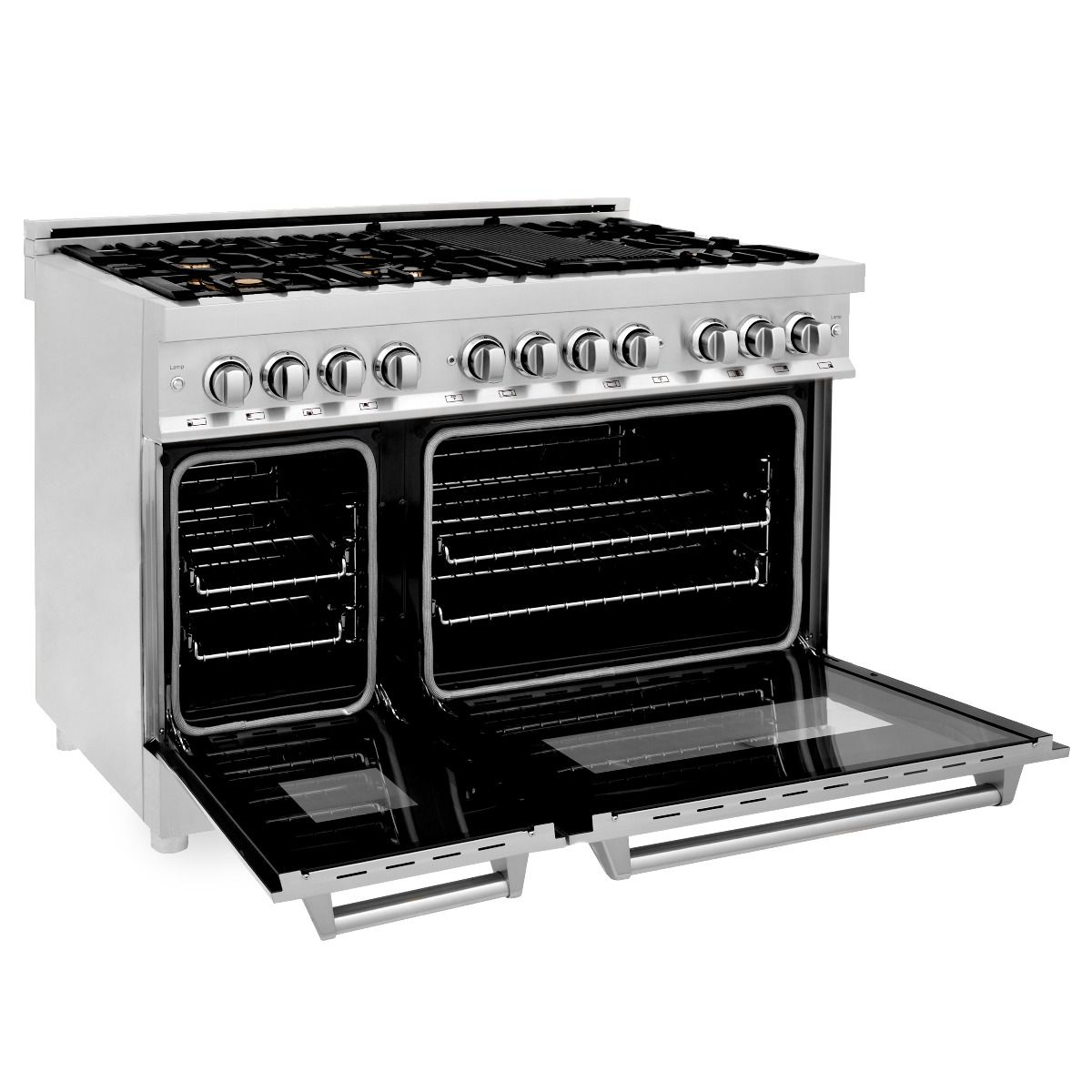 ZLINE 48-Inch Professional Gas Range with Electric Oven, Stainless Steel, Brass Burners (RA-BR-48)