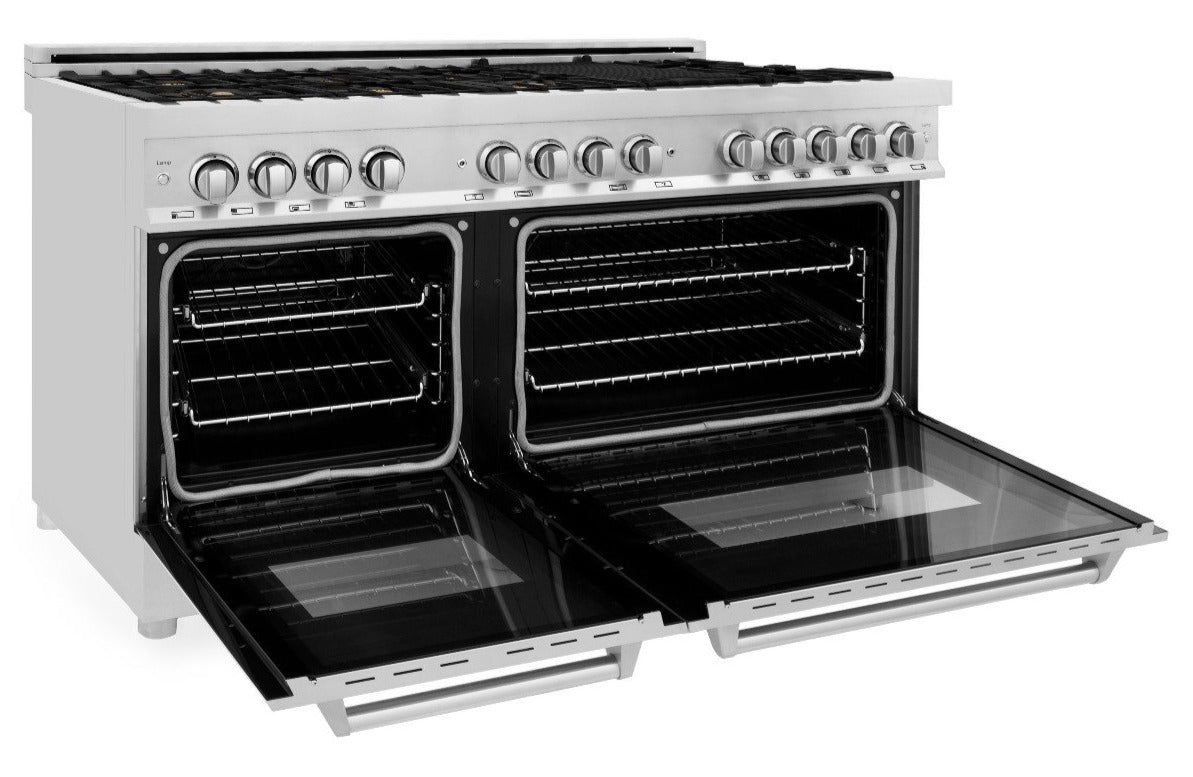 ZLINE 60 in. Professional Gas Range with Brass Burners and 7.6 cu. ft. Electric Oven in Stainless Steel (RA-BR-60)