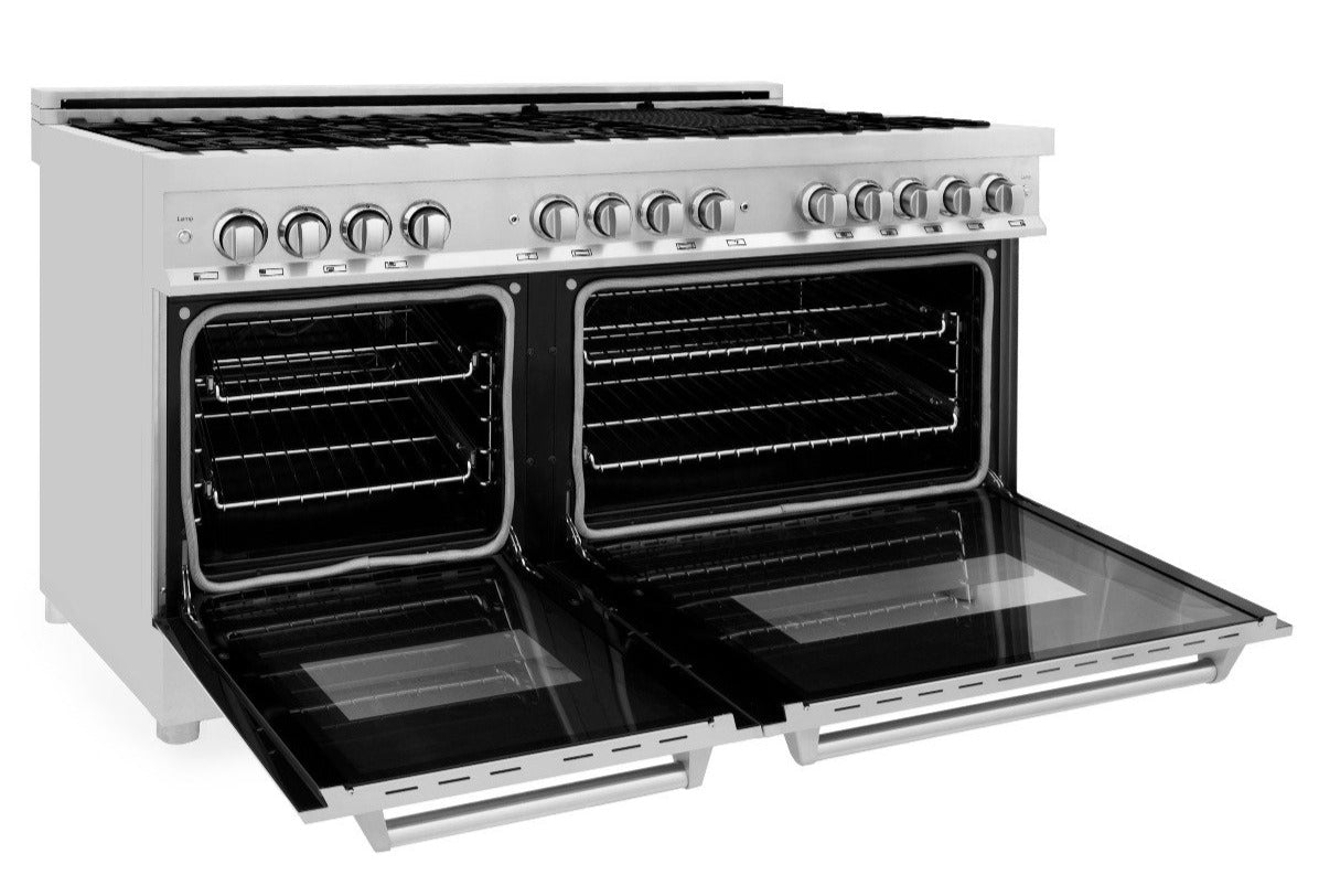 ZLINE 60" Professional Dual Fuel Range with Gas Cooktop and 7.4 cu. ft. Electric Oven in Stainless Steel (RA60)