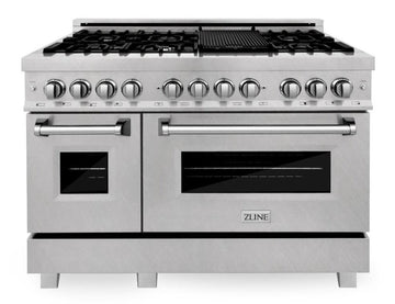 ZLINE Legacy 48-Inch Dual Fuel Range with 7 Gas Burners and Double Electric Ovens, Satin Stainless Steel (RAS-SN-48)