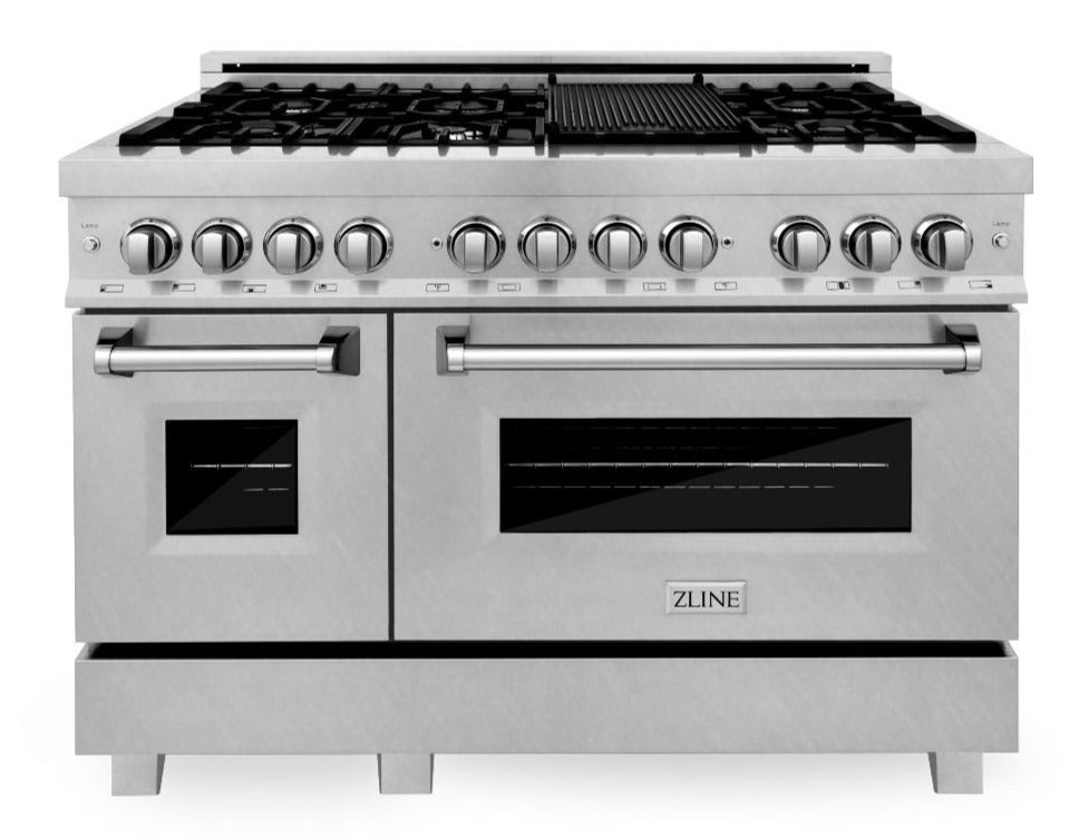 ZLINE Legacy 48-Inch Dual Fuel Range with 7 Gas Burners and Double Electric Ovens, Satin Stainless Steel (RAS-SN-48)