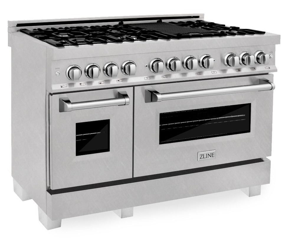 ZLINE Legacy 48-Inch Dual Fuel Range with 7 Gas Burners and Double Electric Ovens, Satin Stainless Steel (RAS-SN-48)