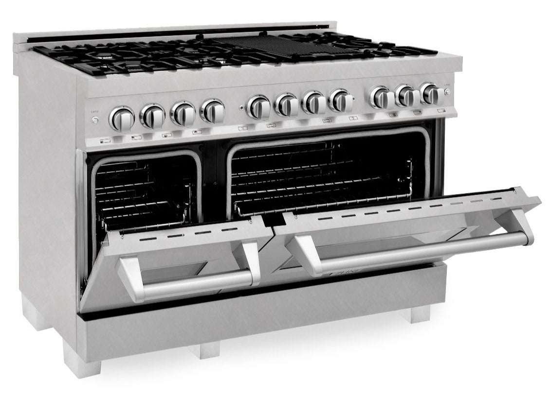 ZLINE Legacy 48-Inch Dual Fuel Range with 7 Gas Burners and Double Electric Ovens, Satin Stainless Steel (RAS-SN-48)
