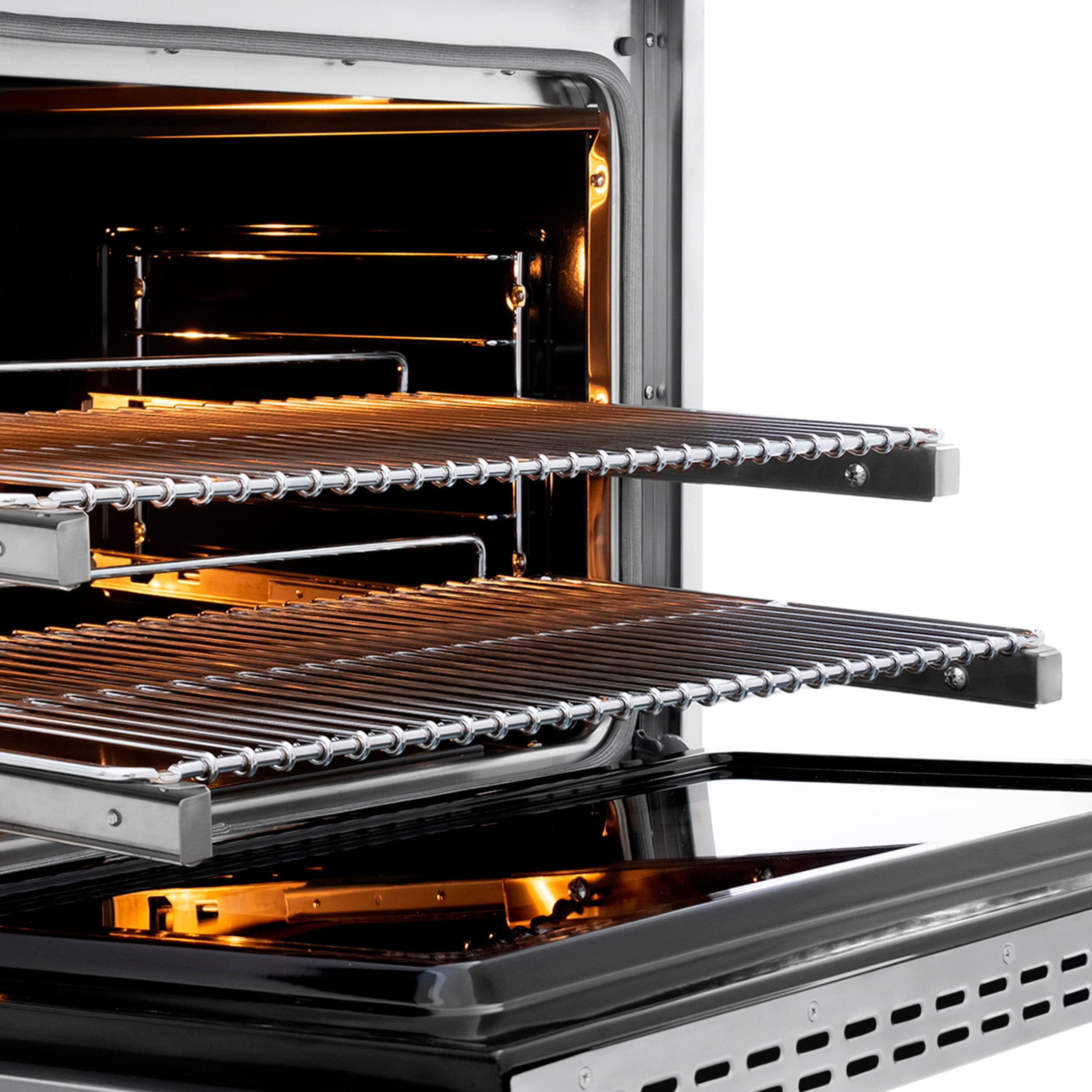 ZLINE 36 in. Dual Fuel Range 5.2 cu. ft. 6 Burner Gas Cooktop Electric Convection Oven Stainless Steel Polished Nickel Helix Handle & Knobs (SDRZ-36-KPN)