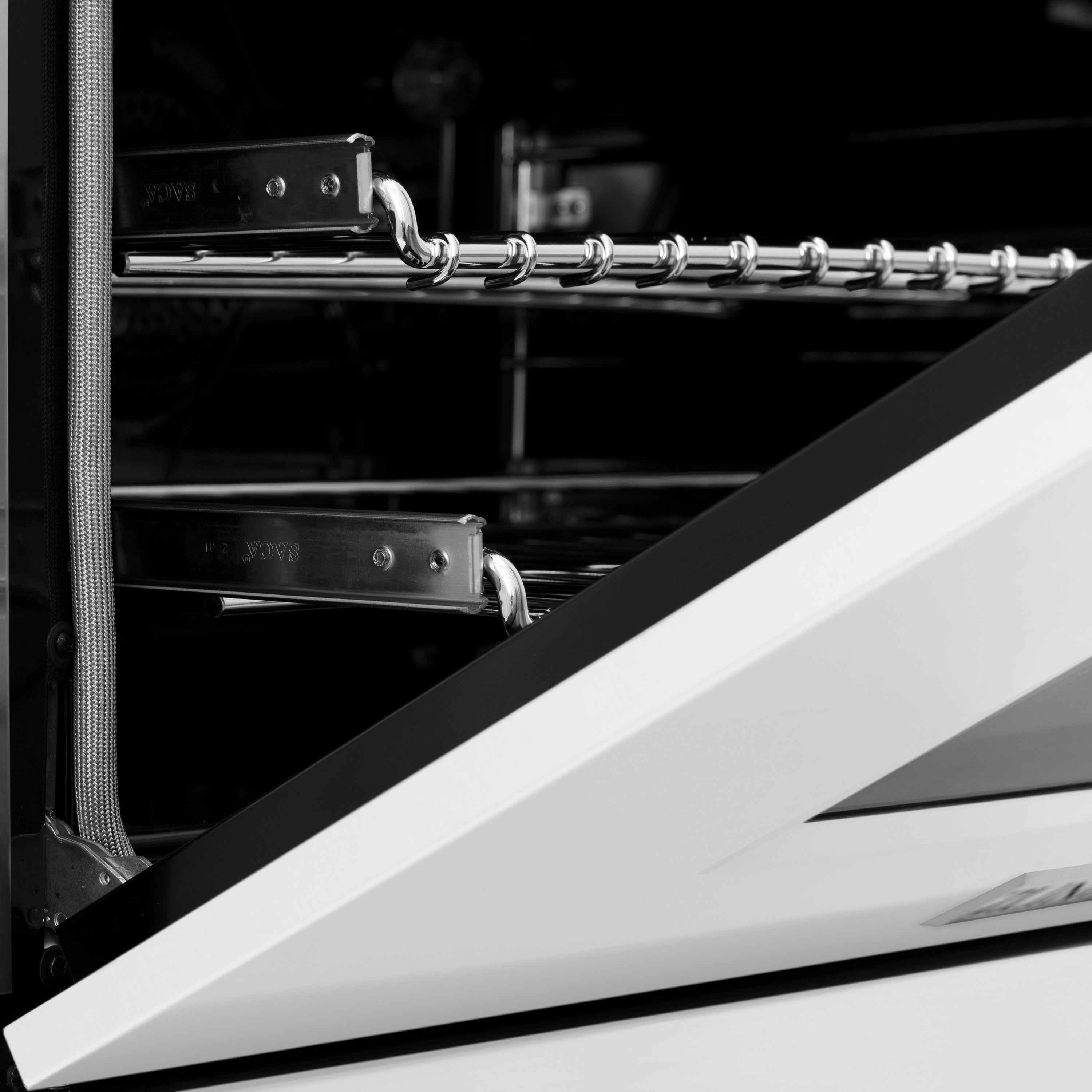 ZLINE 36-Inch Dual Fuel Professional Range with 6 Gas Burners, Electric Convection Oven, White Matte Door, Stainless Steel, Model RA-WM-36