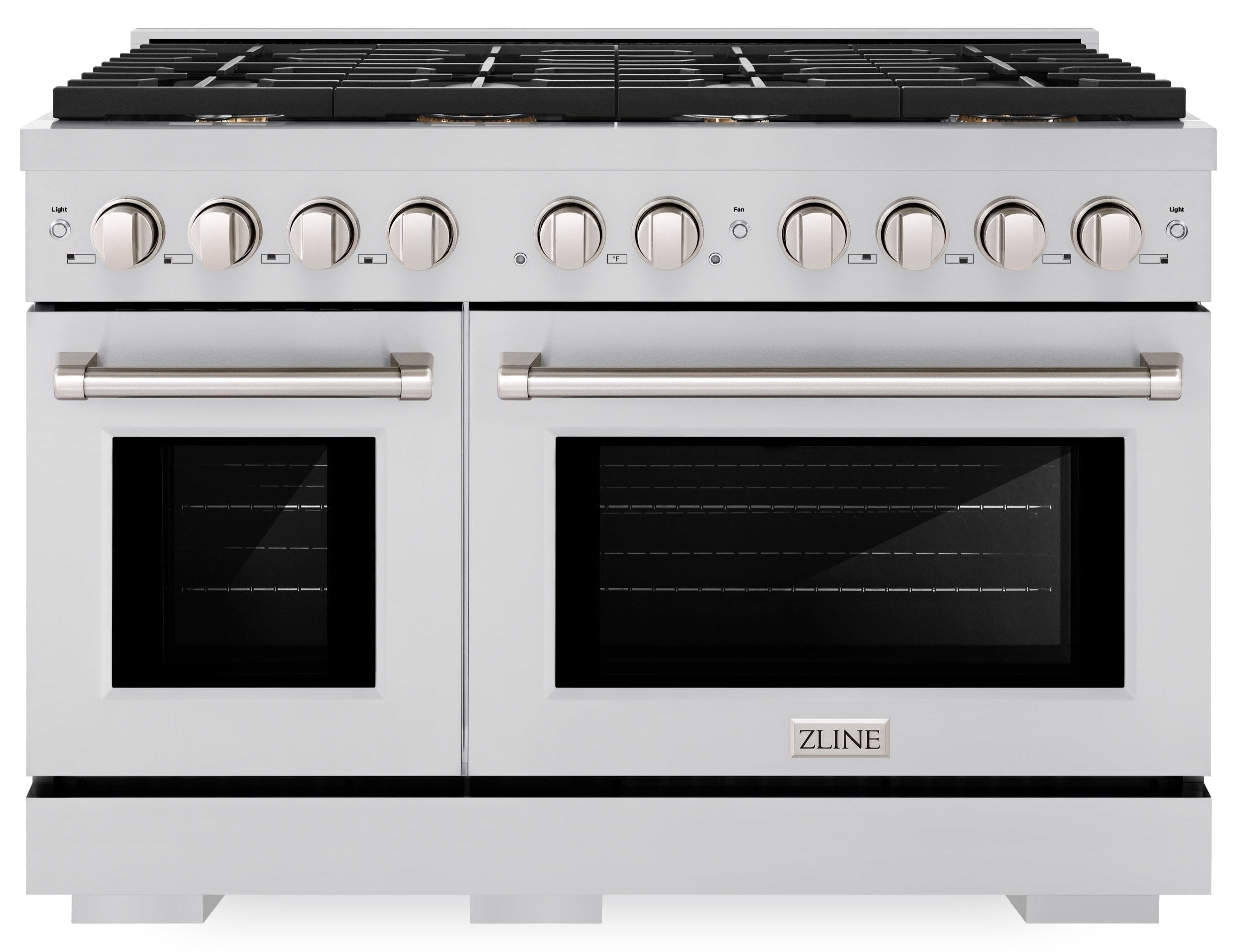ZLINE SDR-BR-48 Paramount 48 in. Dual Fuel Range with Double Oven, 8 Brass Burners, 6.7 cu. ft., Stainless Steel (SDR-BR-48)