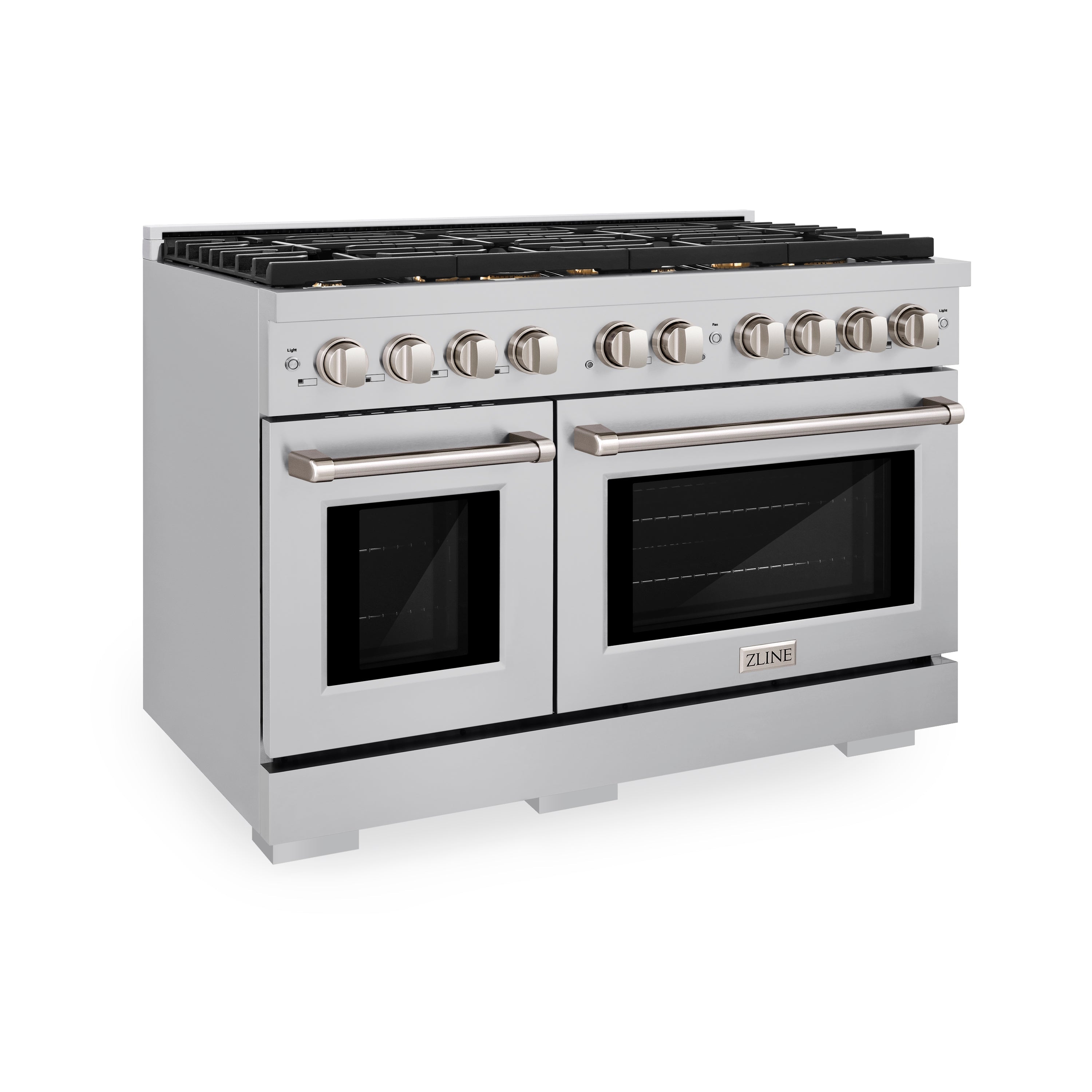 ZLINE SDR-BR-48 Paramount 48 in. Dual Fuel Range with Double Oven, 8 Brass Burners, 6.7 cu. ft., Stainless Steel (SDR-BR-48)