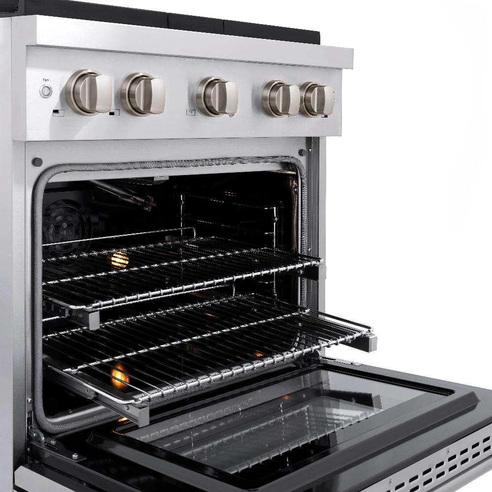ZLINE 30-Inch Paramount Dual Fuel Range with 4 Gas Burners and 4.2 cu. ft. Electric Convection Oven, Stainless Steel, MODEL SDR30