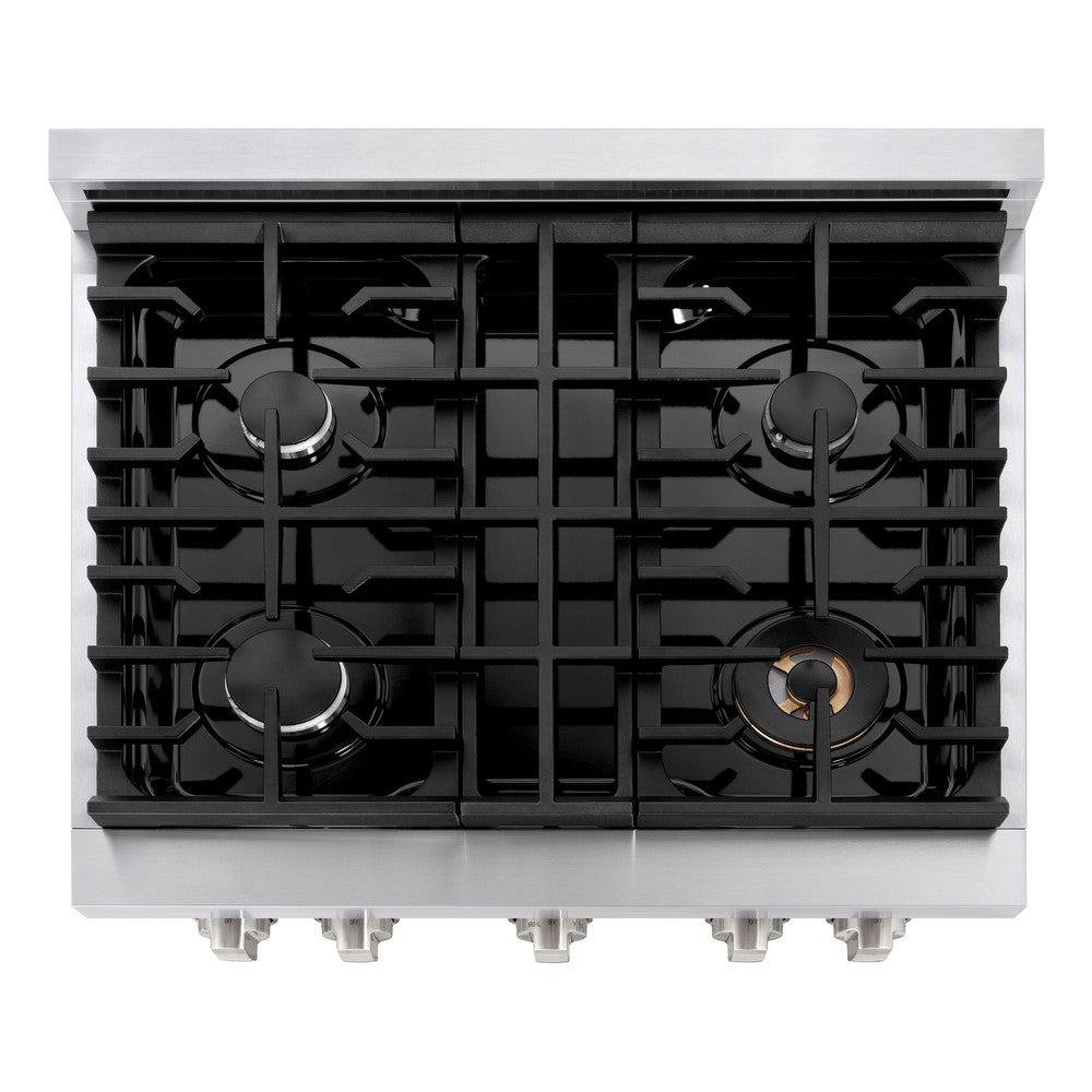 ZLINE 30-Inch Paramount Dual Fuel Range with 4 Gas Burners and 4.2 cu. ft. Electric Convection Oven, Stainless Steel, MODEL SDR30
