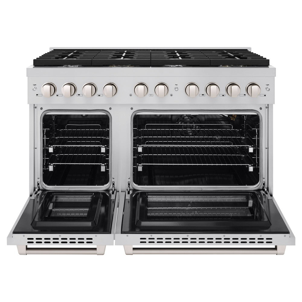 ZLINE 48 in. 6.7 cu. ft. Paramount Double Oven Dual Fuel Range with 8 Gas Burners, Stainless Steel (SDR48)