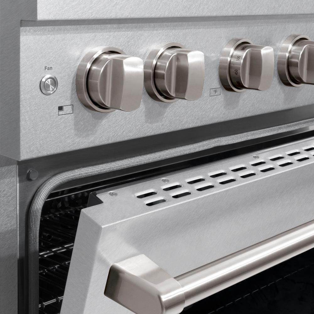 ZLINE Paramount 30 in. Dual Fuel Range with 4 Burner Gas Cooktop and Electric Convection Oven, 4.2 cu. ft., Satin Stainless Steel (SDRS-30)