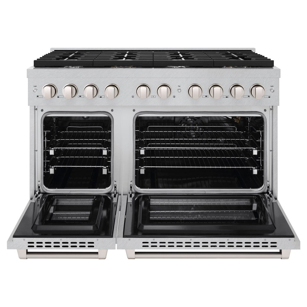 ZLINE 48-Inch Paramount Dual Fuel Range, Double Oven, 8 Gas Burners, 6.7 cu. ft., Satin Stainless Steel (SDRS-48)