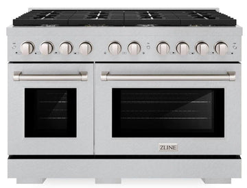 ZLINE 48-Inch Paramount Dual Fuel Range, Double Oven, 8 Gas Burners, 6.7 cu. ft., Satin Stainless Steel (SDRS-48)