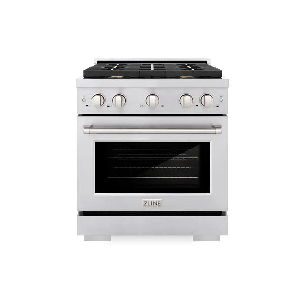 ZLINE Paramount 30 in. Gas Range with Convection Oven and 4 Brass Burners in Stainless Steel (SGR-BR-30)