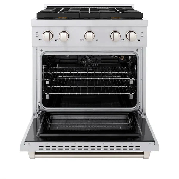 ZLINE Paramount 30 in. Gas Range with Convection Oven and 4 Brass Burners in Stainless Steel (SGR-BR-30)