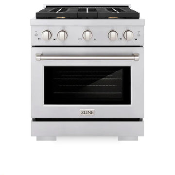 ZLINE Paramount 30 in. Gas Range with Convection Oven and 4 Brass Burners in Stainless Steel (SGR-BR-30)
