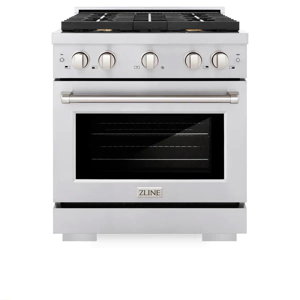 ZLINE Paramount 30 in. Gas Range with Convection Oven and 4 Brass Burners in Stainless Steel (SGR-BR-30)