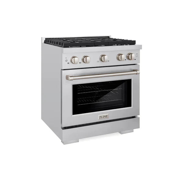 ZLINE Paramount 30 in. Gas Range with Convection Oven and 4 Brass Burners in Stainless Steel (SGR-BR-30)