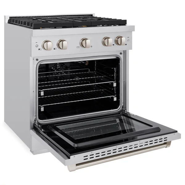 ZLINE Paramount 30 in. Gas Range with Convection Oven and 4 Brass Burners in Stainless Steel (SGR-BR-30)