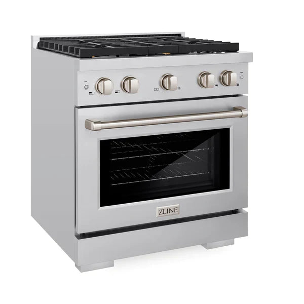 ZLINE Paramount 30 in. Gas Range with Convection Oven and 4 Brass Burners in Stainless Steel (SGR-BR-30)