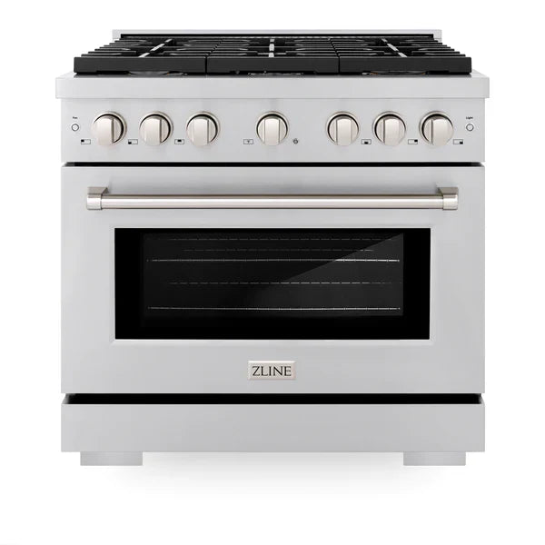 ZLINE Paramount 36 Inch Gas Range with Convection Oven and 6 Brass Burners, Stainless Steel (SGR-BR-36)