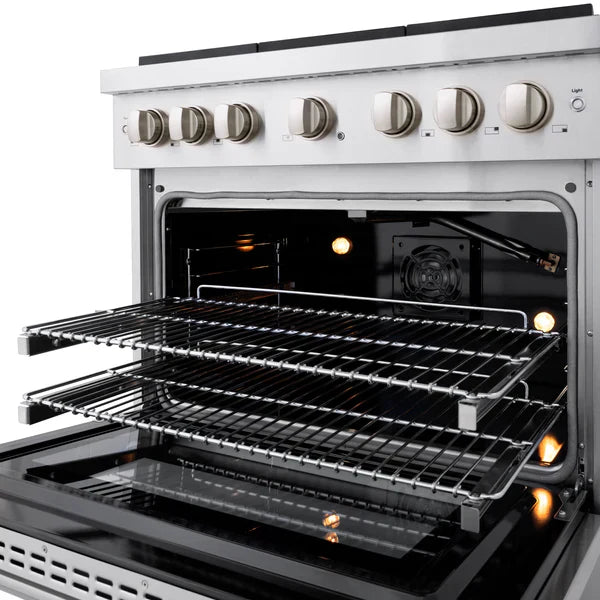 ZLINE Paramount 36 Inch Gas Range with Convection Oven and 6 Brass Burners, Stainless Steel (SGR-BR-36)