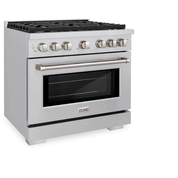 ZLINE Paramount 36 Inch Gas Range with Convection Oven and 6 Brass Burners, Stainless Steel (SGR-BR-36)
