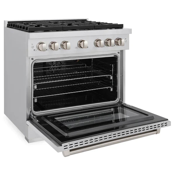 ZLINE Paramount 36 Inch Gas Range with Convection Oven and 6 Brass Burners, Stainless Steel (SGR-BR-36)