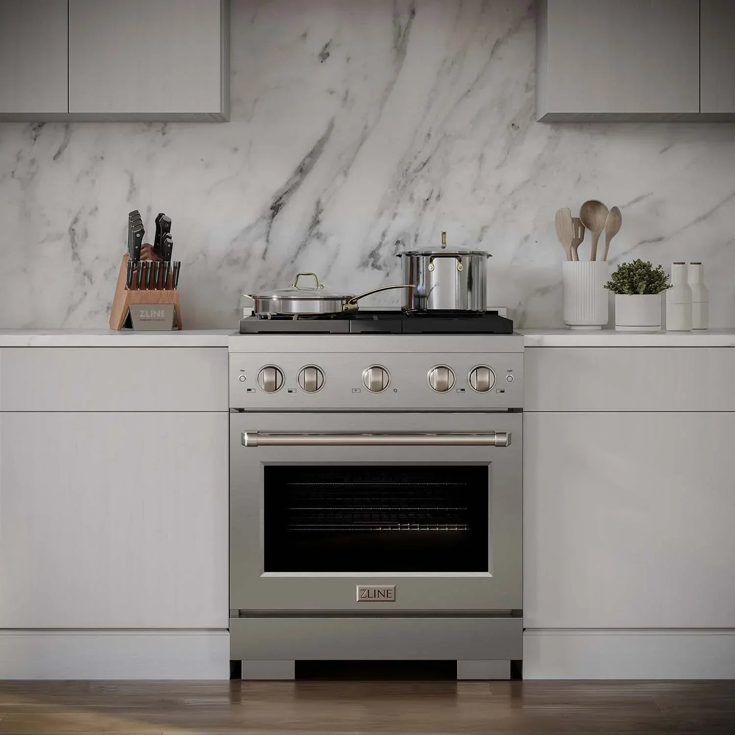 ZLINE 30-Inch Gas Range with Convection Oven, 4 Burners, Stainless Steel (SGR30)
