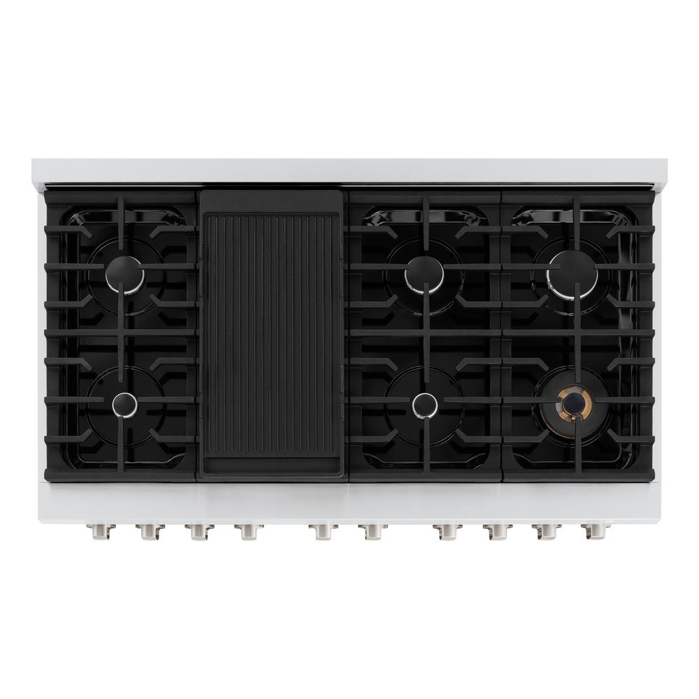 ZLINE Paramount 48 in. Gas Range with 8 Burners and Convection Oven, Stainless Steel (SGR48)