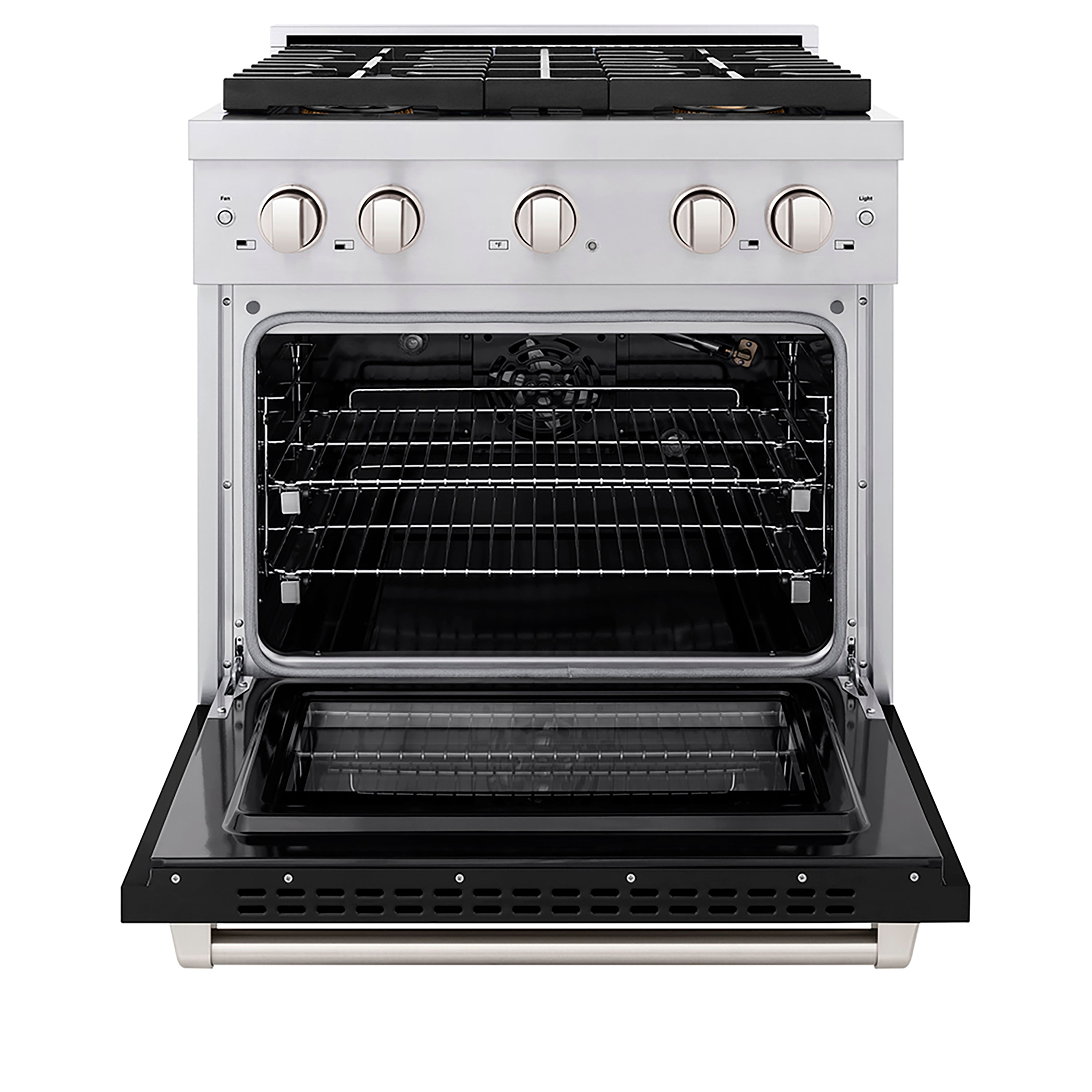 ZLINE 30 in. Gas Range 4.2 cu. ft. Convection Oven, 4 Burner DuoPro™ Cooktop, Black Matte Door (PSGR-BLM-30)
