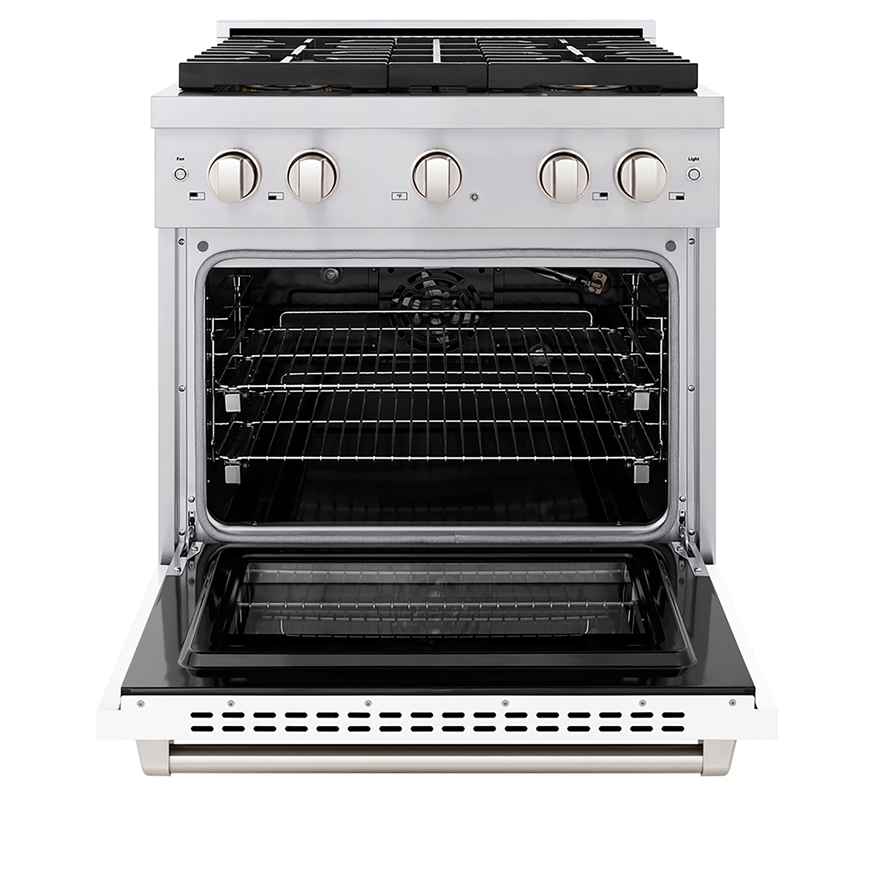 ZLINE 30 in. Gas Range 4.2 cu. ft. Convection Oven, 4 Burner DuoPro™ Cooktop, White Matte Door (PSGR-WM-30)