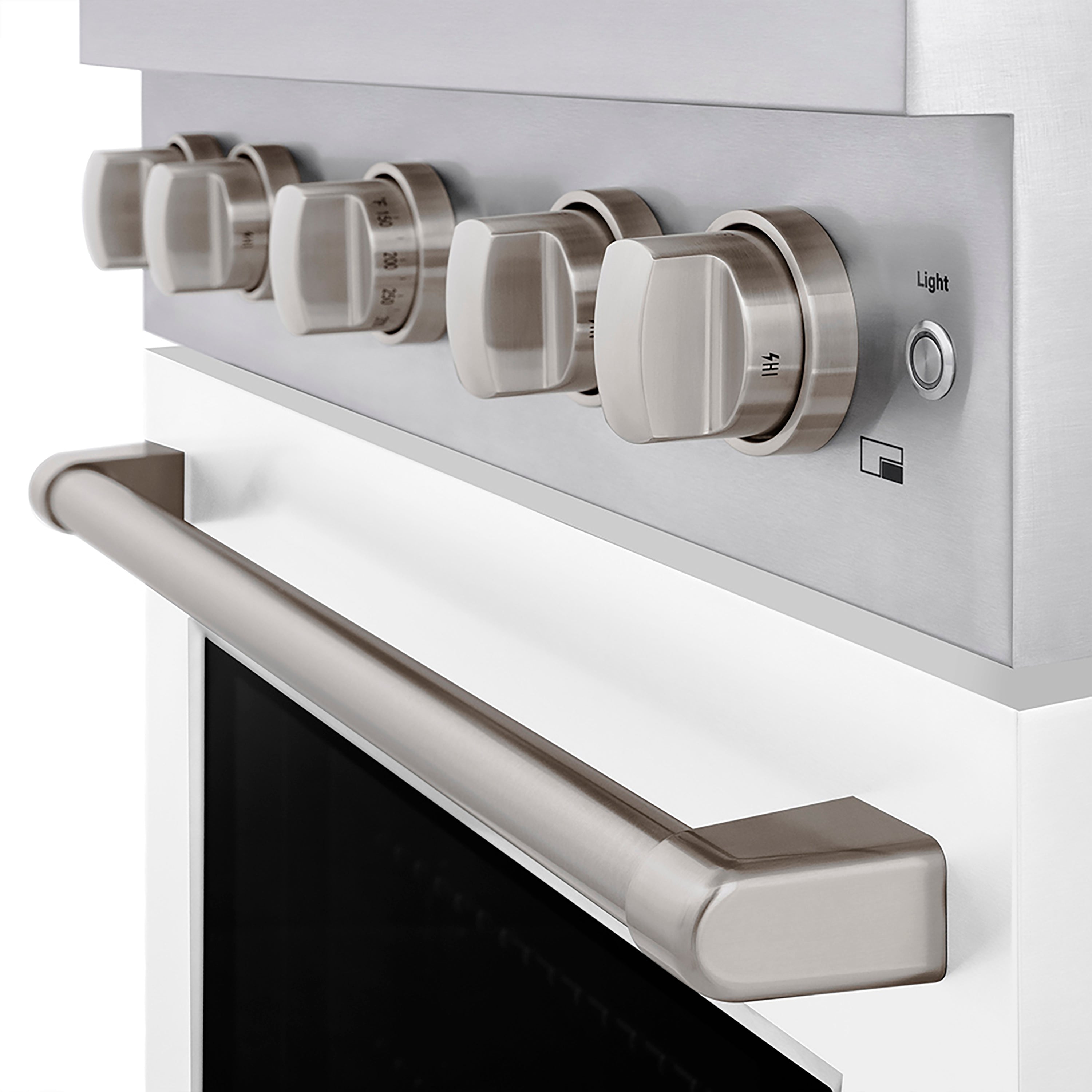 ZLINE 30 in. Gas Range 4.2 cu. ft. Convection Oven, 4 Burner DuoPro™ Cooktop, White Matte Door (PSGR-WM-30)