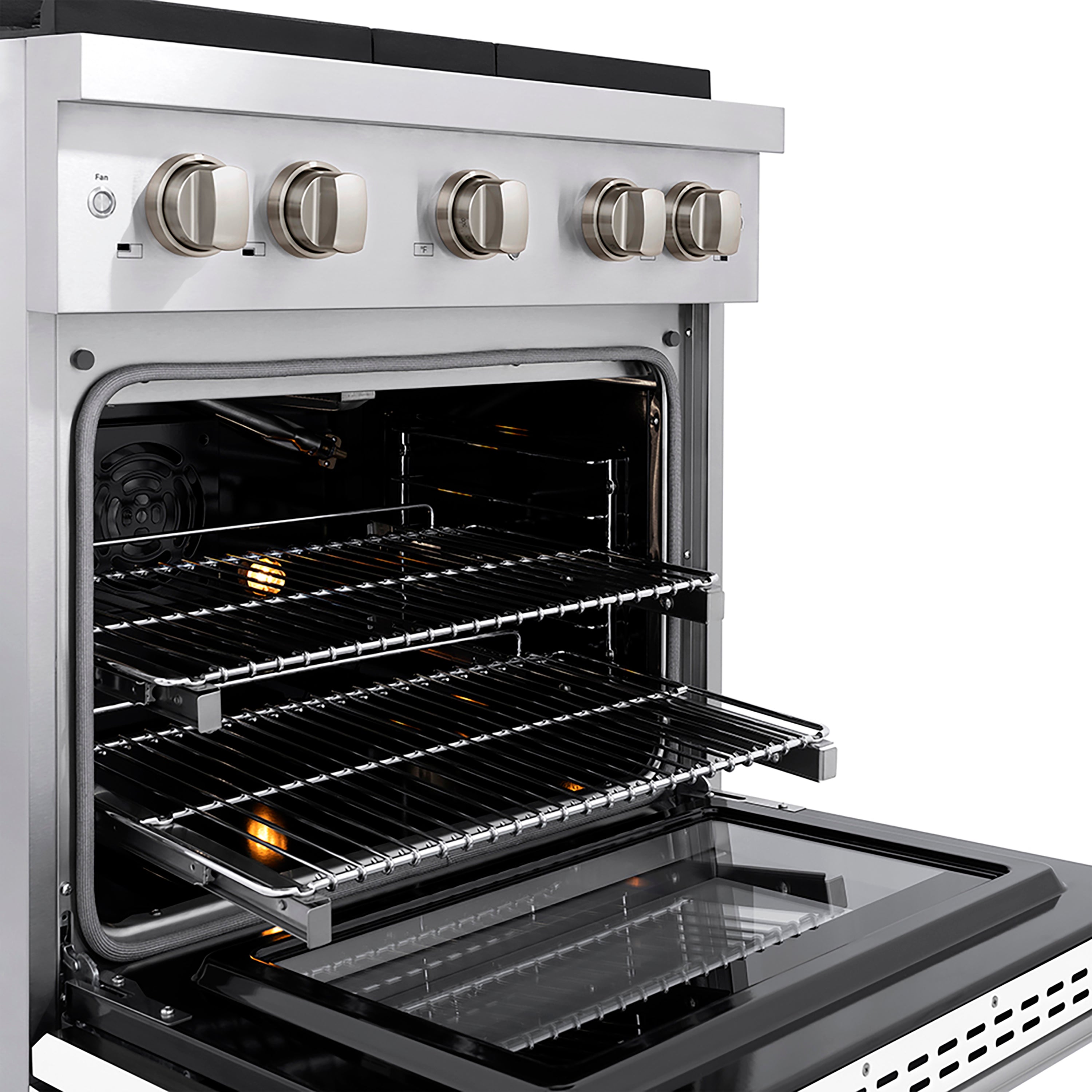 ZLINE 30 in. Gas Range 4.2 cu. ft. Convection Oven, 4 Burner DuoPro™ Cooktop, White Matte Door (PSGR-WM-30)