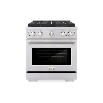 ZLINE 30 in. Gas Range 4.2 cu. ft. 4 Burner DuoPro™ Cooktop Convection Gas Oven Stainless Steel (PSGR30)